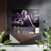 Woman in a Bar Brushed Aluminum Dibond Wall Art.